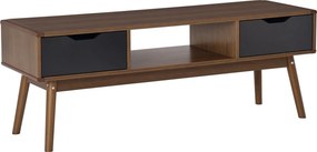 HOMCOM TV Állvány Nappali Asztal 50 Inch TV-hez 2 Fiókkal és Nyitott Rekesszel Modern Stílus 122x39x46 cm Barna | Aosom