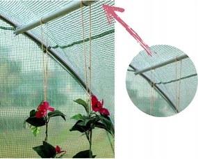 Kerti fóliás üvegház szilárd ajtókkal, 400 x 250 x 200 cm