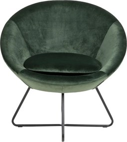 Center zöld bársony fotel - Actona