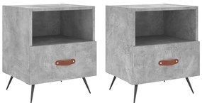 2 db betonszürke szerelt fa éjjeliszekrény 40 x 35 x 47,5 cm