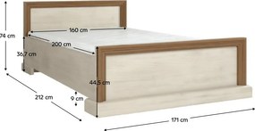 hálószoba garnitúra, északi sosna/vadtölgy, ROYAL