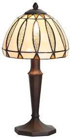Tiffany asztali lámpa Krém Ø 19x40 cm
