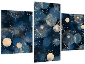 Kép - Kék-arany gyűrűk (90x60 cm)