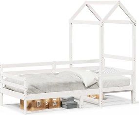 vidaXL fehér tömör fenyőfa kanapéágy tetővel 80 x 200 cm