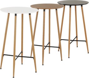 Bárasztal, fekete/tölgy, átmérő 60 cm, IMAM