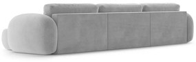 Világosszürke bársony kinyitható-tárolóhelyes (U alakú) sarokkanapé Tonale – Cosmopolitan Design
