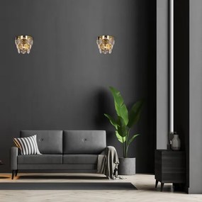 Kristály fali lámpa GRACE 2xE14/40W/230V arany