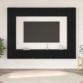 TV szekrény garnitúra Falra szerelhető 10 pcs Musta tammi