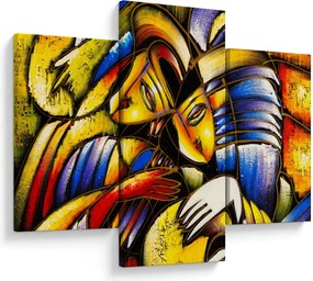 Kép - olajfestmény, szerelmesek (90x60 cm)