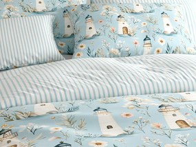 Pamut ágynemű LIGHTHOUSE POLY kék Ágyneműhuzat mérete: 70 x 90 cm | 140 x 220 cm