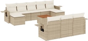 vidaXL 11 részes bézs polyrattan kerti ülőgarnitúra párnákkal