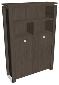 Verno+ S magas gardrób 140 x 46 x 210 cm, polccal, antracit tölgy / fekete