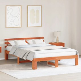 Tömör Fenyő Ágykeret Gyanta barna Tömör fa 140 x 200 cm
