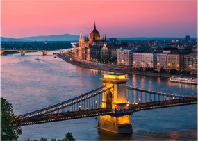 Kép - panoráma a városra, Budapest, Magyarország (70x50 cm)