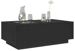 Fekete végtelen hatású LED-es dohányzóasztal 116 x 69 x 40 cm