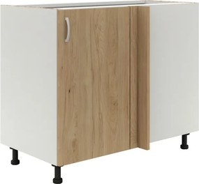 Benita 1 ajtós Alsó konyhaszekrény Természetes fa-Fehér 98x50x80 cm N