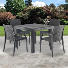 Avenberg NATURA 5-részes kerti bútor szett - Fekete