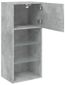 2 db betonszürke TV-szekrény LED-világítással 40,5 x 30 x 90 cm