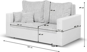 LEO Kétszemélyes kinyitható kanapé Barna/bronz