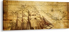 Kép - Régi térkép (120x50 cm)