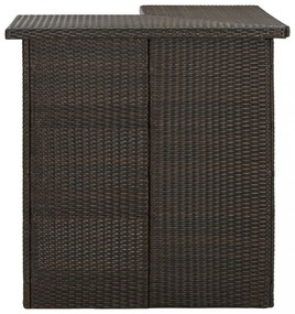 4 részes barna polyrattan kerti bárszett párnával