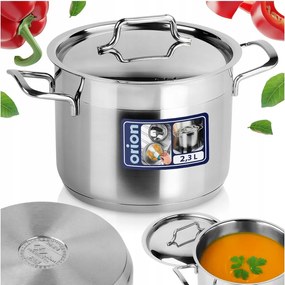 Anett Orion fazék fedővel rozsdamentes acél 16 cm 2,3L Prémium