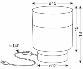 Asztali lámpa PORTO 1xE27/60W/230V fekete/barna