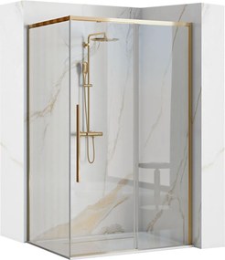 Rea - SOLAR GOLD ELEGANT zuhanykabin 80 x 100 cm, átlátszó üveg / arany profil, REA-K4901