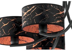 Jupiter 2108- Láncos csillár ARTHUR 6xE27/15W/230V fekete/narancssárga/márványhatás