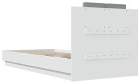 fehér szerelt fa ágykeret fejtámlával 100 x 200 cm