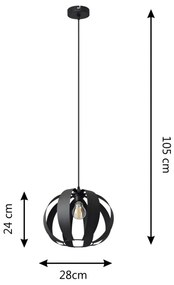 Csillár zsinóron NEWTON 1xE27/15W/230V fekete