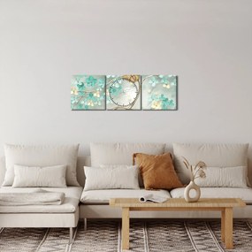 Virágok pillangóval képe (órával) (90x30 cm)