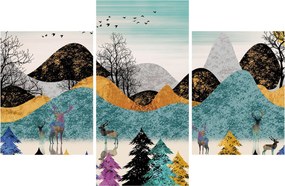 Grafikus kép szarvas (90x60 cm)