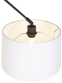 Függőlámpa fekete, fehér vászonbúrával 35 cm - Blitz