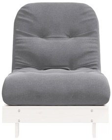 fehér tömör fenyőfa futon kanapéágy matraccal 70 x 206 x 11 cm