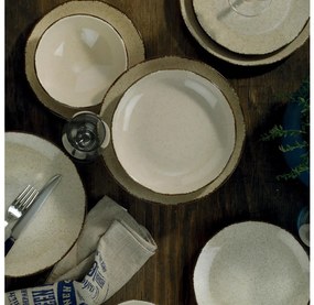 24 darabos étkészlet, bézs/porcelán