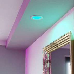 Eglo 901431-LED RGBW mennyezeti beépíthető fürdőszobai lámpatest FUEVA-Z LED/5W/230V 12cm IP44 fehér