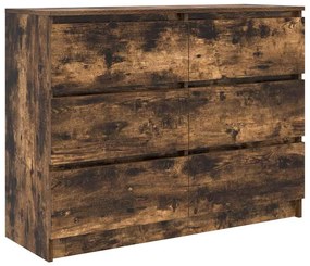sonoma tölgy színű szerelt fa tálalószekrény 100x35x76 cm