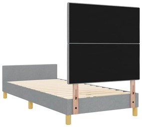 Ágykeret fejtámlával Világosszürke 100 x 200 cm szövet