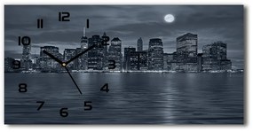 Négyszögletes üvegóra vízszintesen New york éjjel pl_zsp_60x30_f_81226490