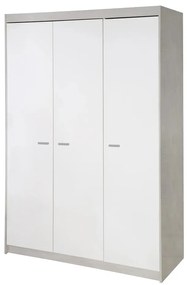 Fehér gyerek ruhásszekrény tölgyfa dekorral 131x190 cm Julia – Roba