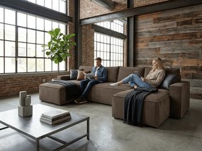 AKCIÓ sötétbarna U alakú kanapé SMART COSARO 295x140 cm II. osztályú