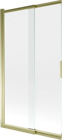 Mexen Fox, 2 szárnyas kádparaván 100x150 cm, 5mm átlátszó üveg, arany fényes profil, 891-100-002-50-00