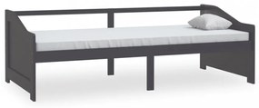 sötétszürke 3 személyes tömör fenyőfa kanapéágy 90 x 200 cm