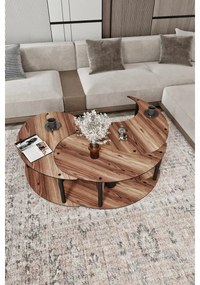 Yin Yang Walnut konferenciaasztal-készlet, 3 db