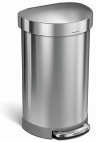 FĂ©lkör alakĂș pedĂĄlkosĂĄr 45 l, matt acĂ©l, rozsdamentes acĂ©l