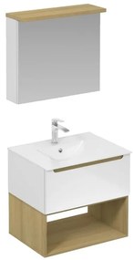 Fürdőszobagarnitúra mosdóval mosdócsappal, kifolyóval és szifonnal Naturel Stilla fehér fényű KSETSTILLA007