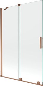 Mexen Velar, 2 szárnyas eltolható kádparaván 120 x 150 cm, 8mm átlátszó üveg, rózsaszín arany, 896-120-000-01-60
