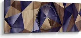 Kép - 3D fa háromszögek (órával) (90x30 cm)