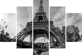 Kép - Eiffel-torony, fekete-fehér (150x105 cm)